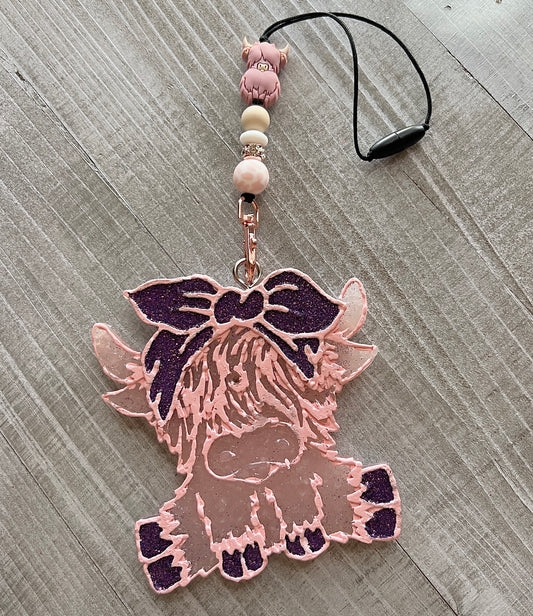 Pink and Purple Highland Cow Freshie Set