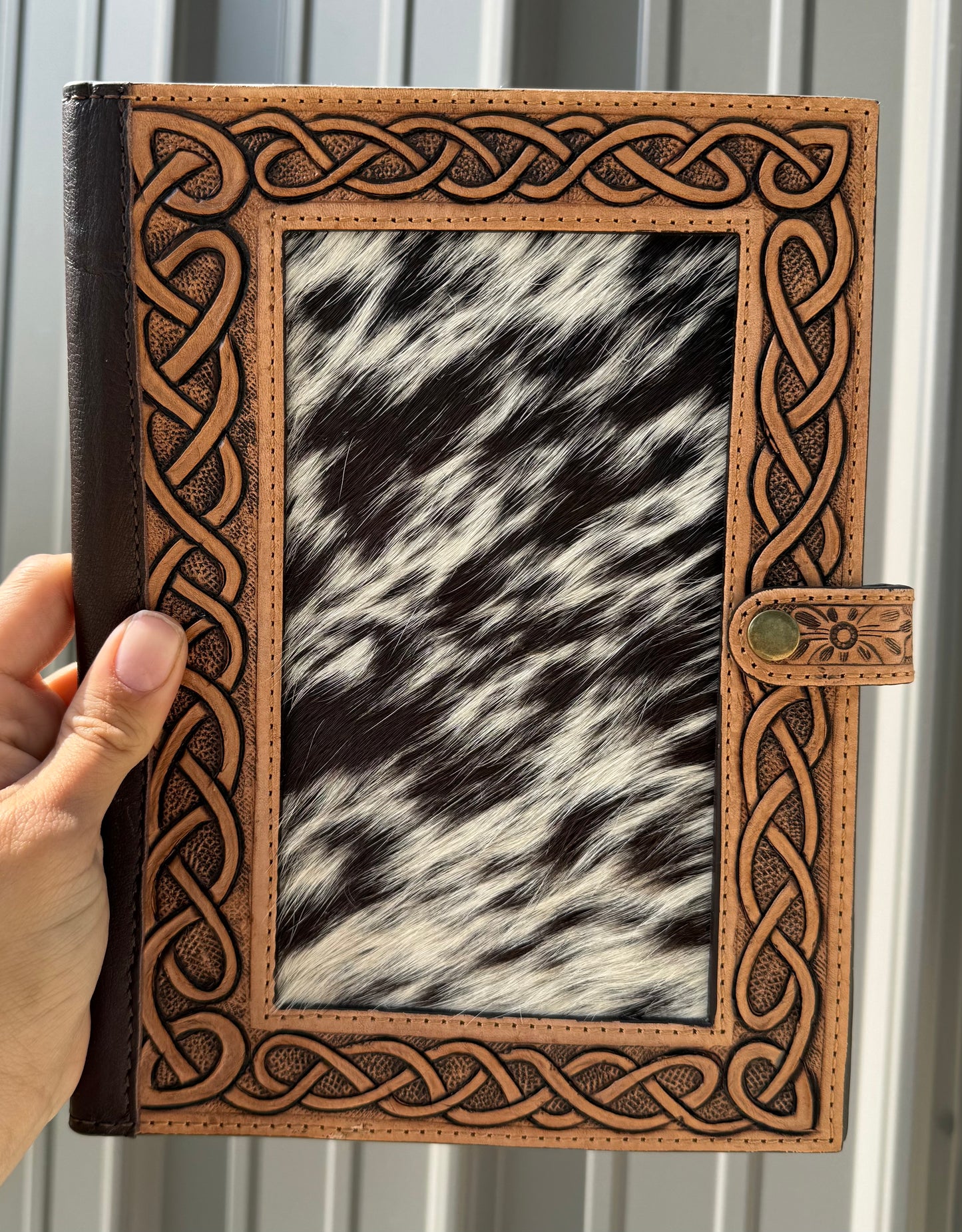 Genuine Cowhide Tooled Leather Bible Cover