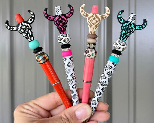 Aztec Cow Skull Pen