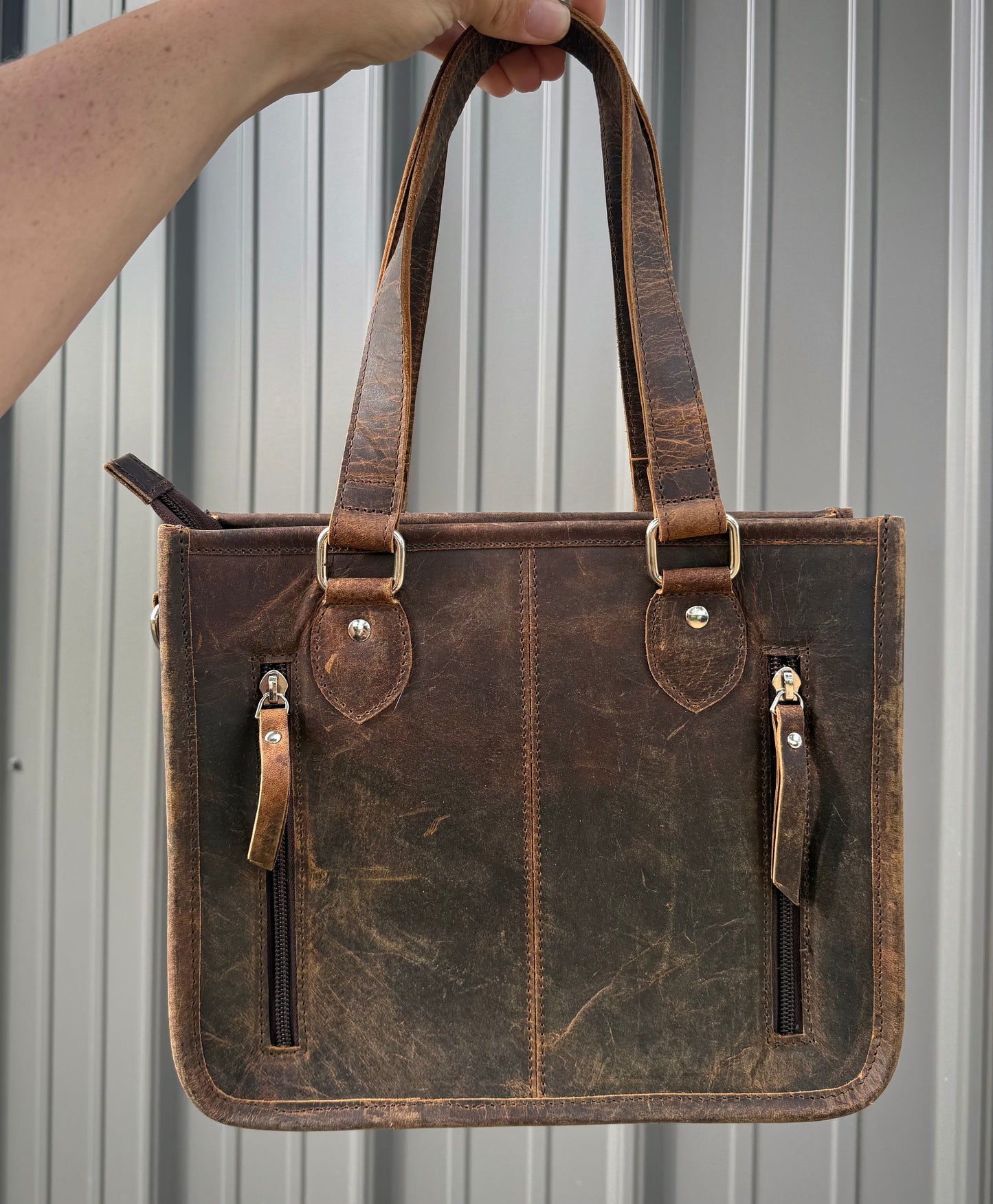 Tooled Genuine Cowhide Purse with Crossbody
