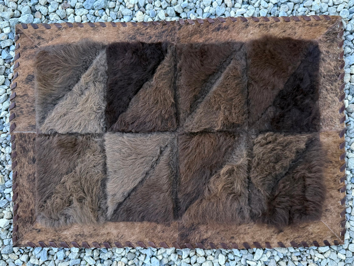 Buffalo and Brown Cowhide Rug 2x3
