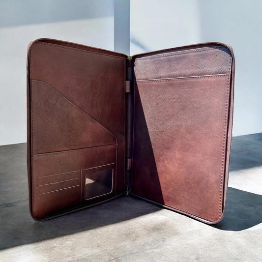 Genuine Leather Chckered Planner