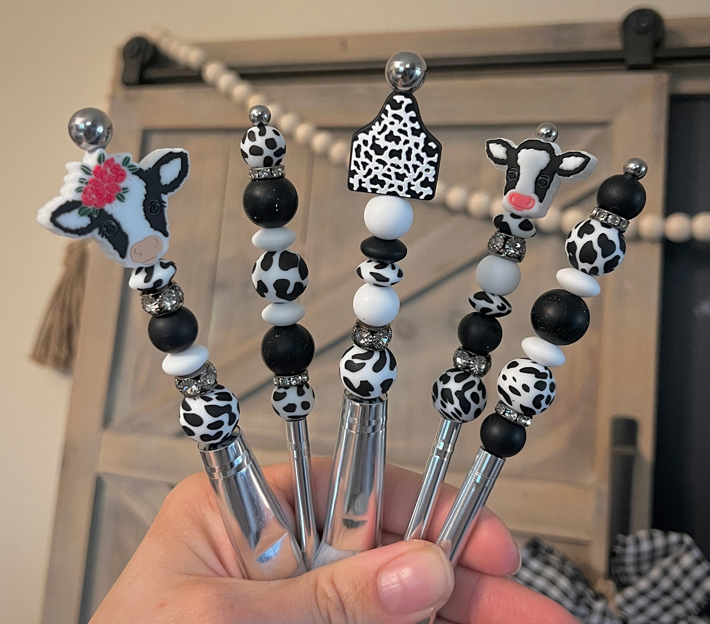 Black Cow Print Makeup Brushes