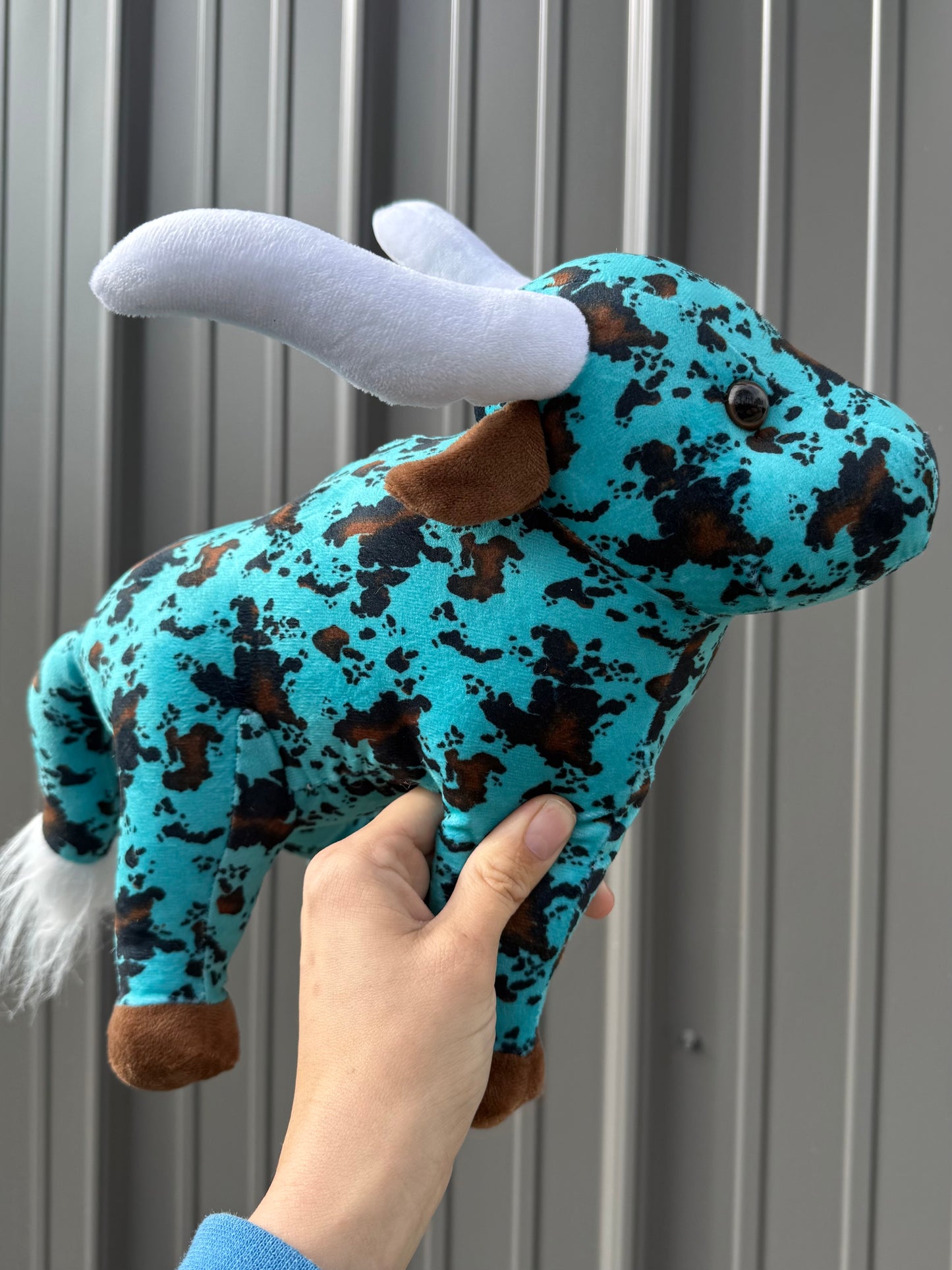 Medium Plushie Turquoise Cowhide Long Horn