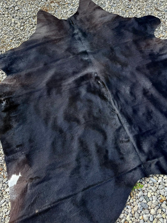 Jumbo Black Dark Brown Genuine Cowhide Rug #20