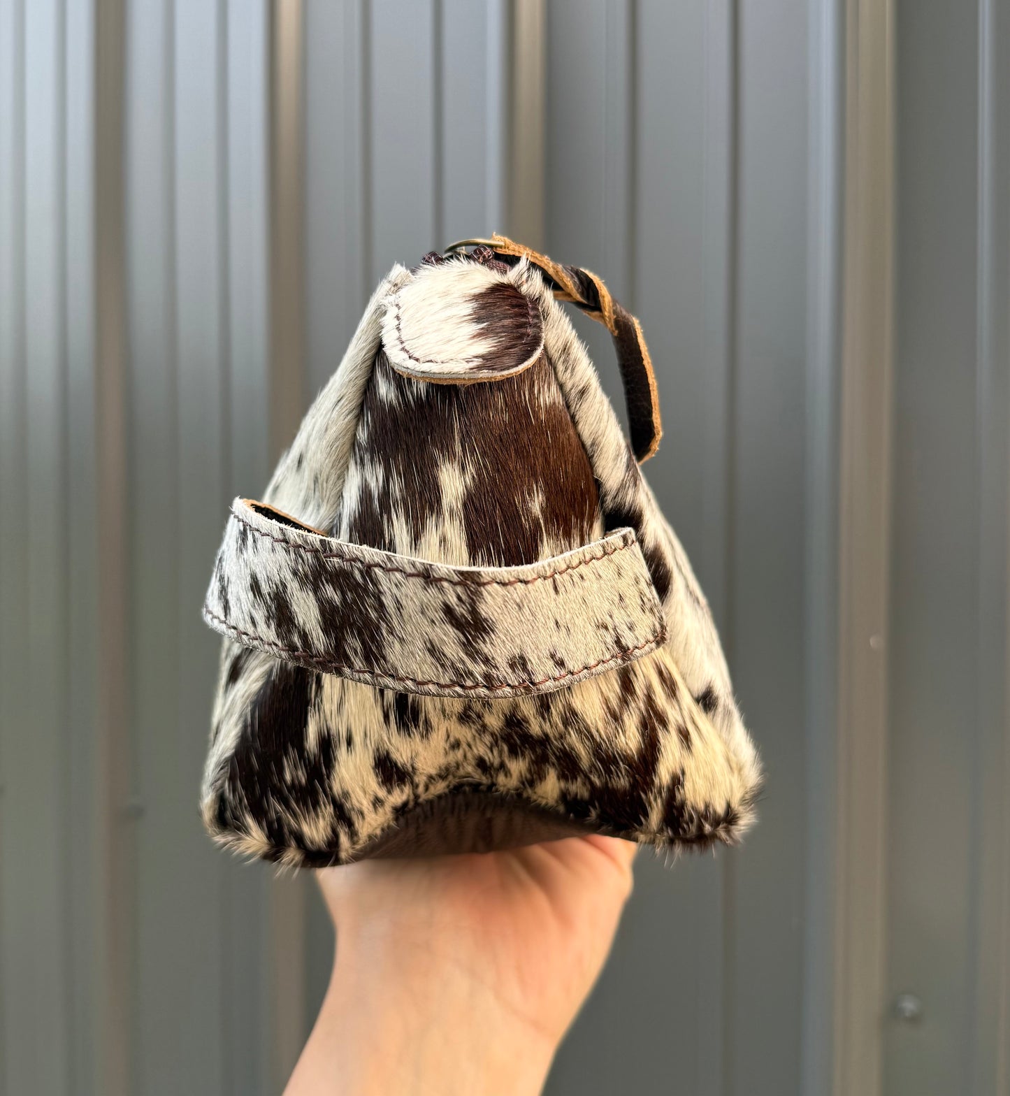 Dark Brown Cowhide Makeup Cosmetic Bag