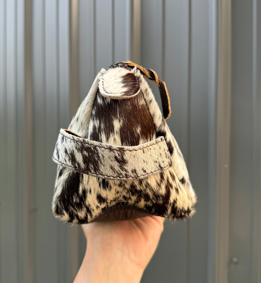 Dark Brown Cowhide Makeup Cosmetic Bag
