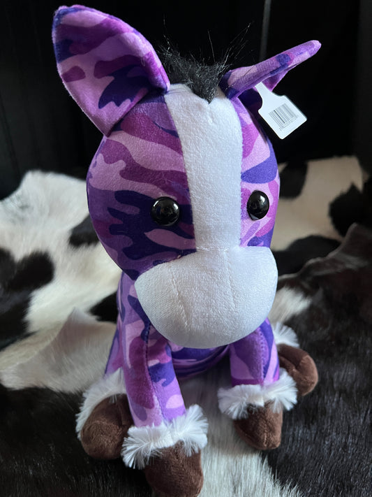 Purple Camo Sitting Horse Plushie