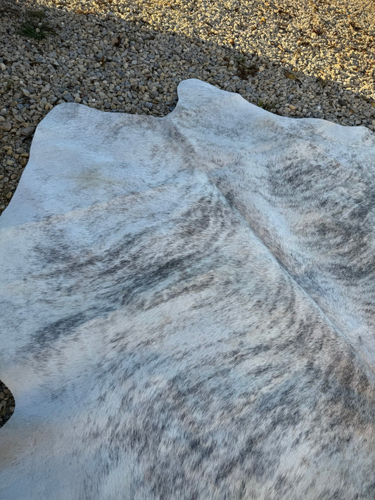 EXOTIC Gray Brindle Genuine Jumbo Cowhide Rug #25