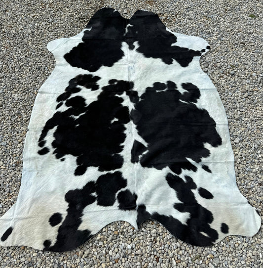 Jumbo Black & White Spotted Genuine Cowhide Rug #16