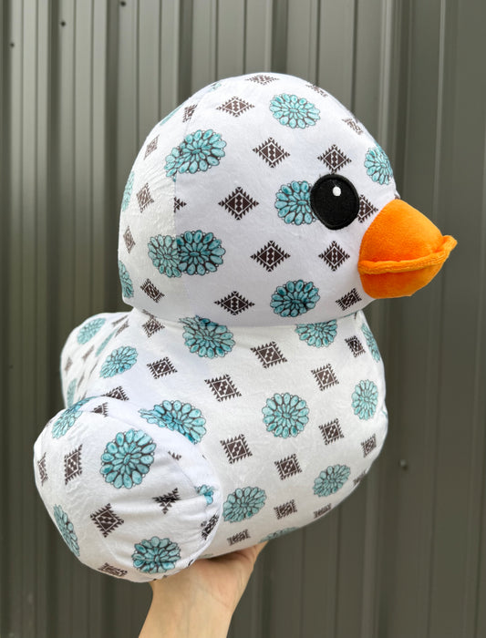 Large Plushie Turquoise Concho Duck