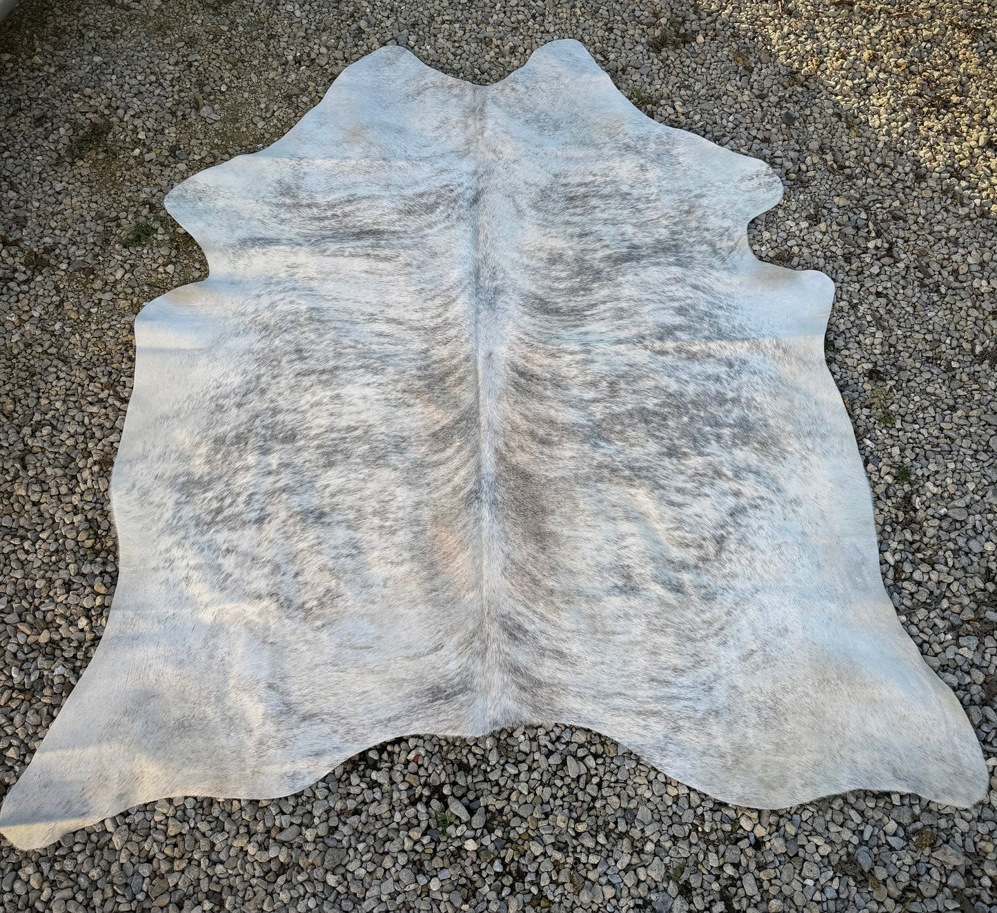 EXOTIC Gray Brindle Genuine Jumbo Cowhide Rug