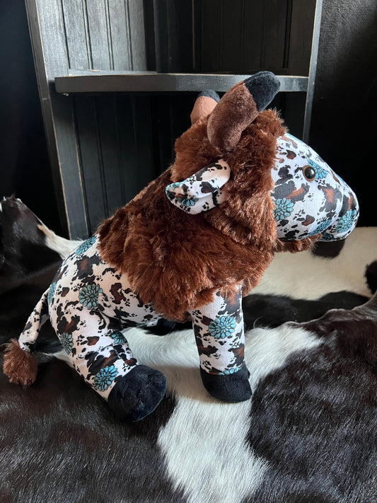 Turquoise Cowhide Concho Buffalo Plushie