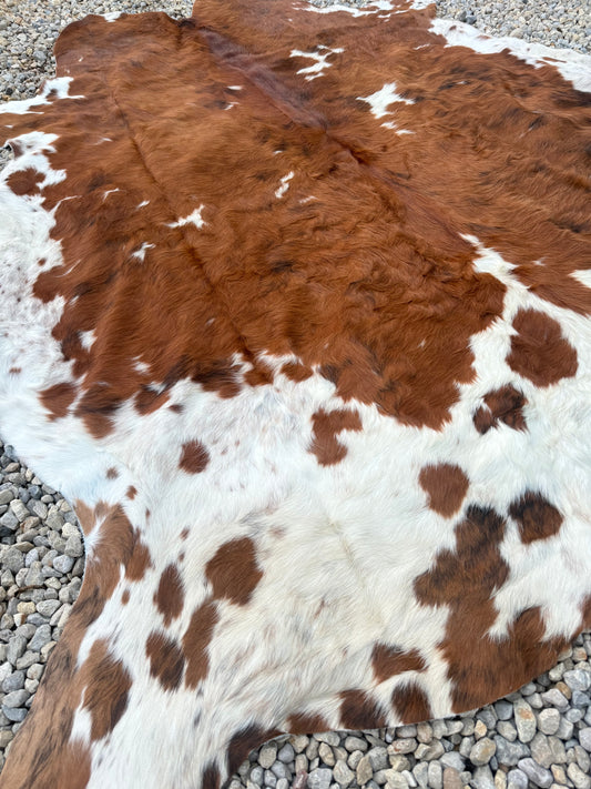 Jumbo Tri Color Brown Genuine Cowhide Rug #23