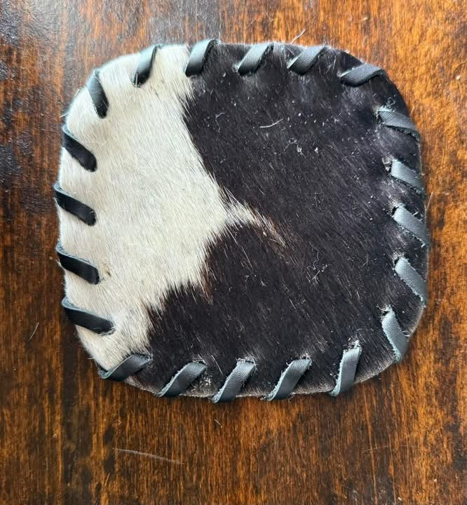 Genuine Cowhide Rounded Square Coaster