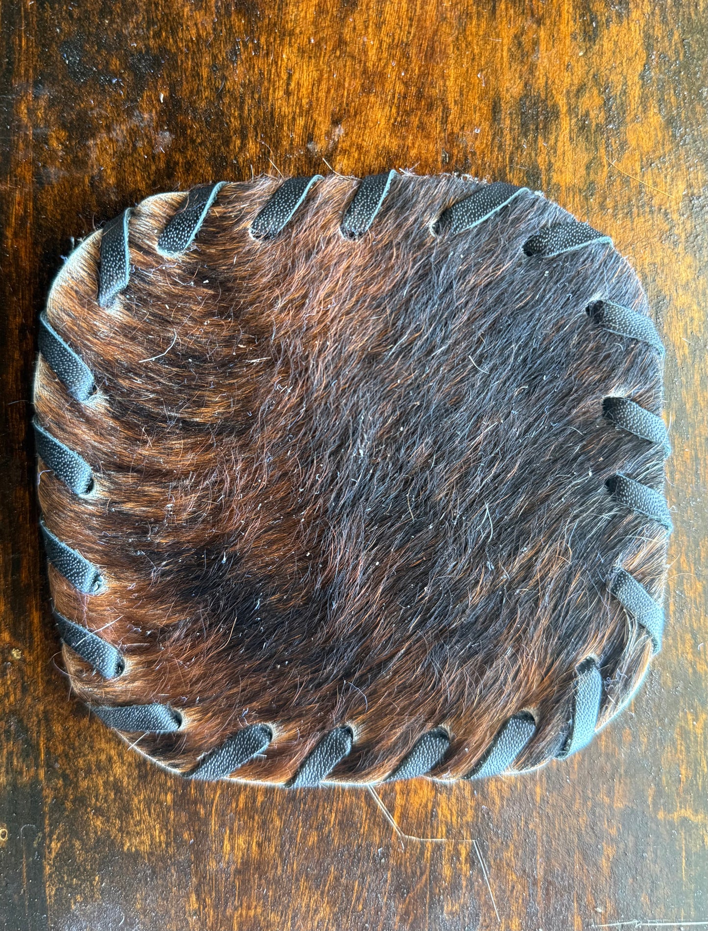 Genuine Cowhide Rounded Square Coaster