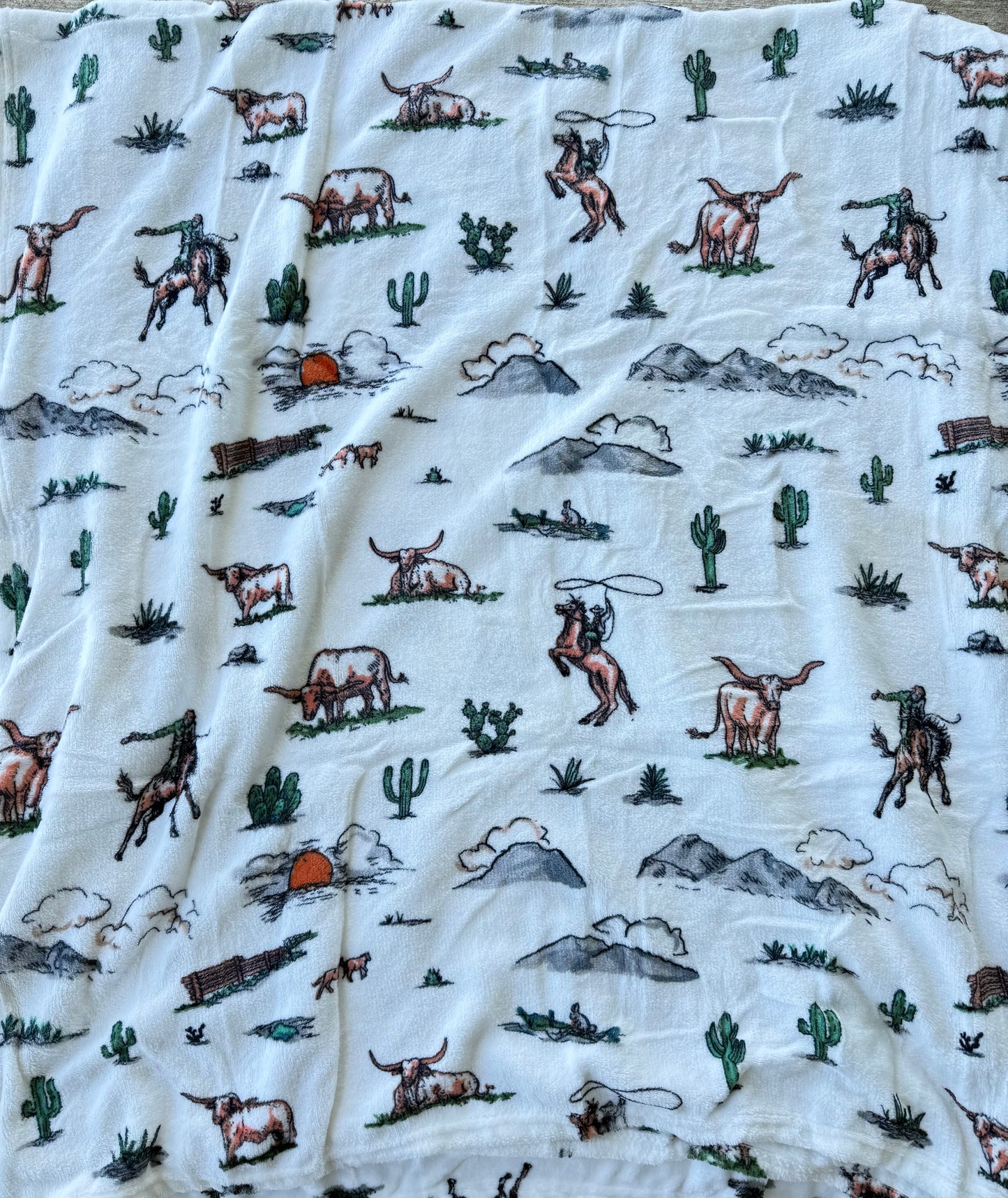 White Long Out West Thinner Style Blanket