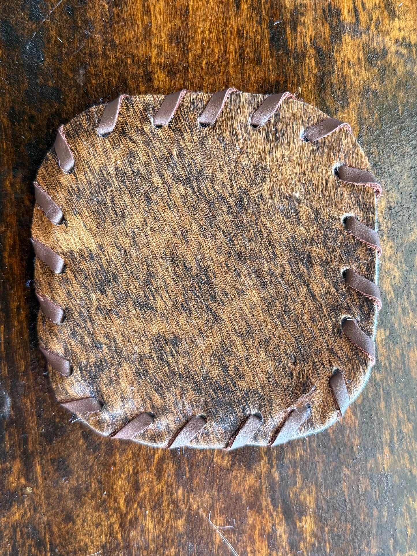 Genuine Cowhide Rounded Square Coaster