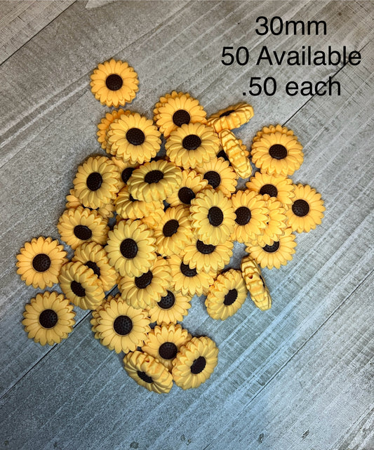 30mm Yellow Flower