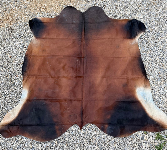 Jumbo Genuine Brown Cowhide Rug #3