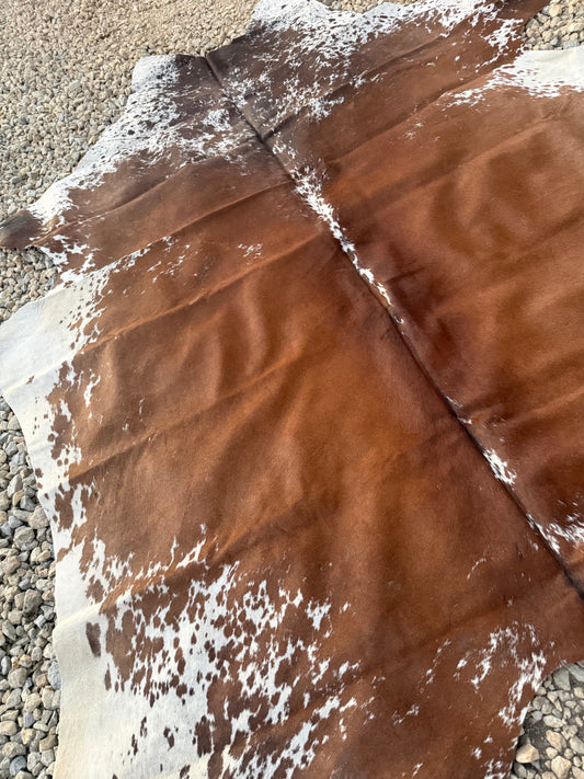Speckled Brown Genuine Jumbo Cowhide Rug #24