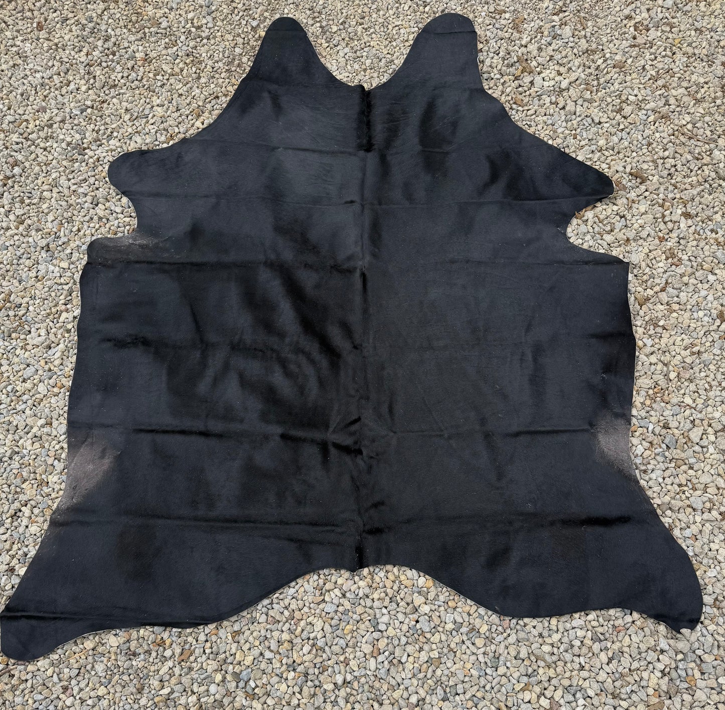 All Black Genuine Jumbo Cowhide Rug #31
