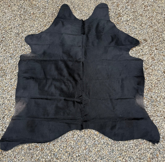 All Black Genuine Jumbo Cowhide Rug #31