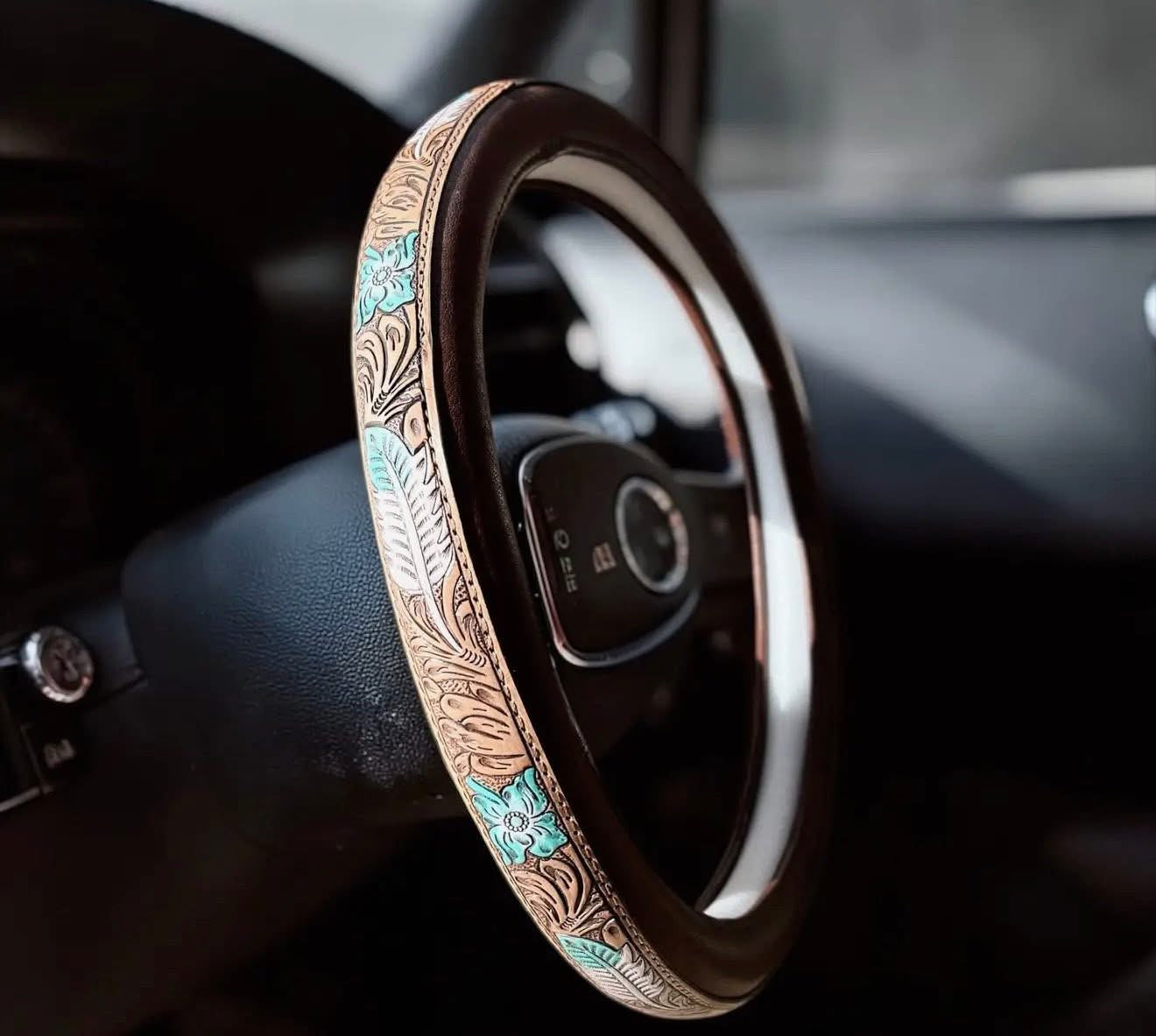 Genuine Leather Steering Wheel Cover