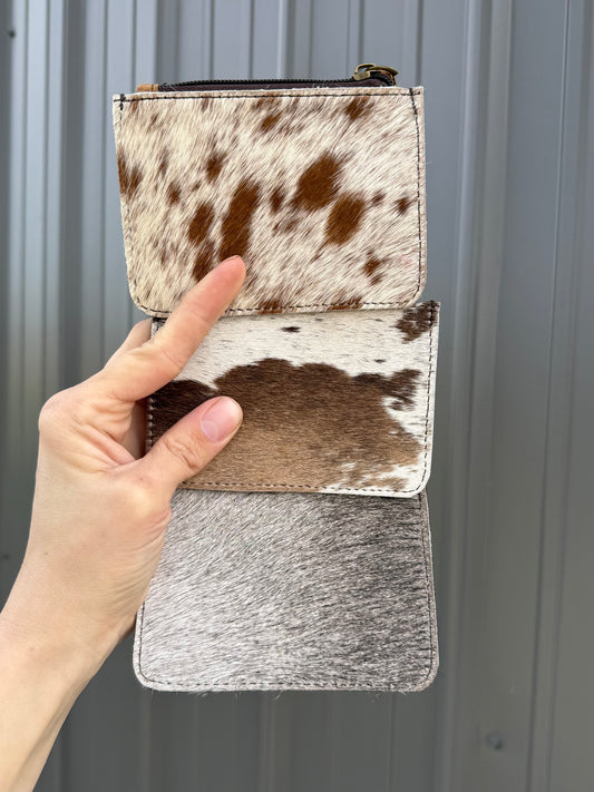Ace Cards Cowhide Patch Tooled Leather Zipper Pouch