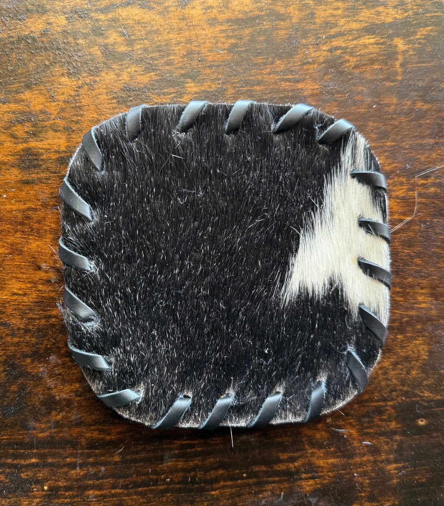 Genuine Cowhide Rounded Square Coaster