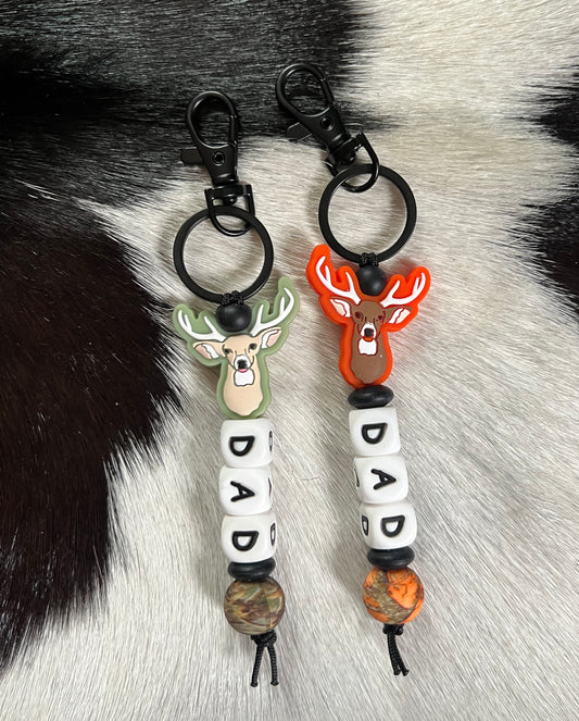 Camo Deer Dad Keychain