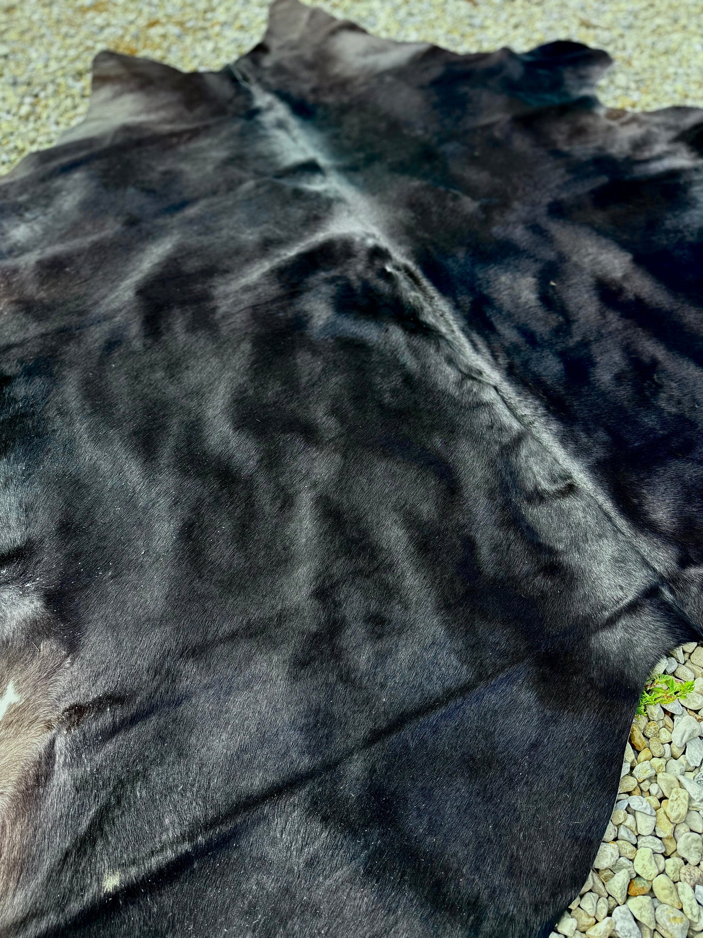 Jumbo Black Dark Brown Genuine Cowhide Rug #20