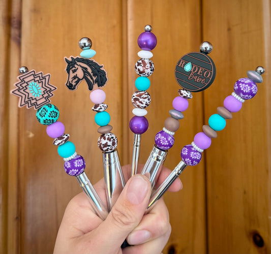 Aztec Purple Horse Rust/Black Makeup Brush Set