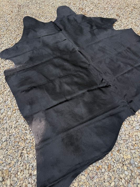 All Black Genuine Jumbo Cowhide Rug #31