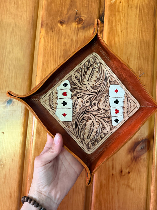 Ace Cards Leather Tray