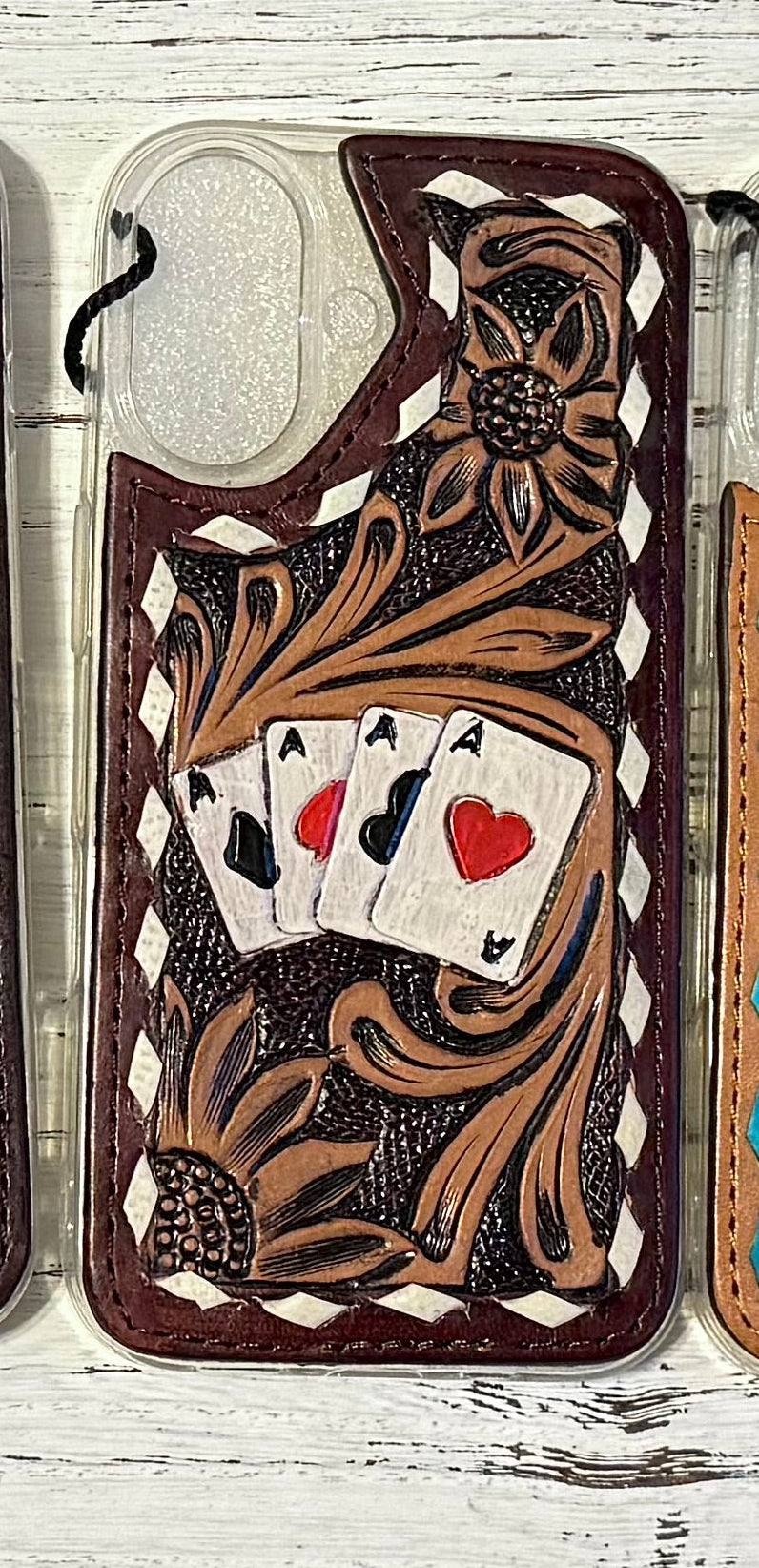 Cards Genuine Leather Phone Case