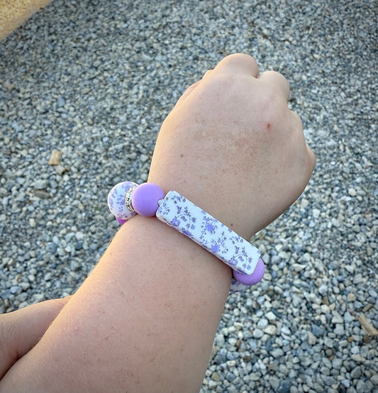 Purple Floral Kids Bracelet