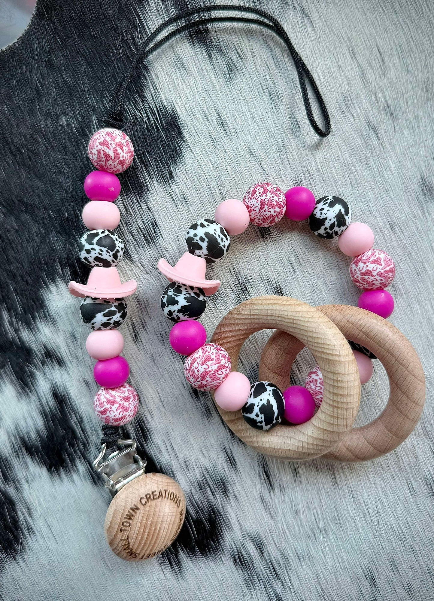Pink Cowgirl Teether Set