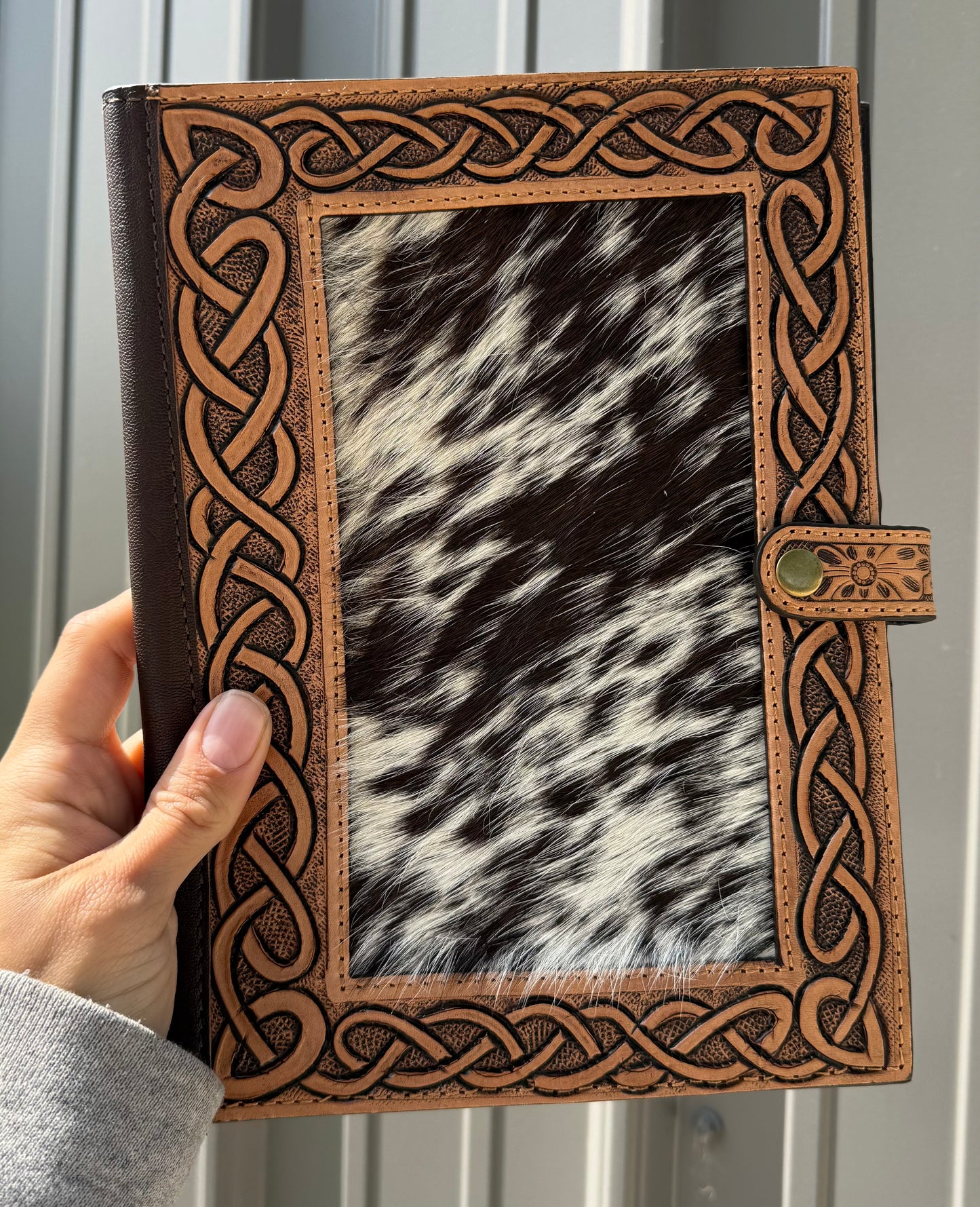 Genuine Cowhide Tooled Leather Bible Cover