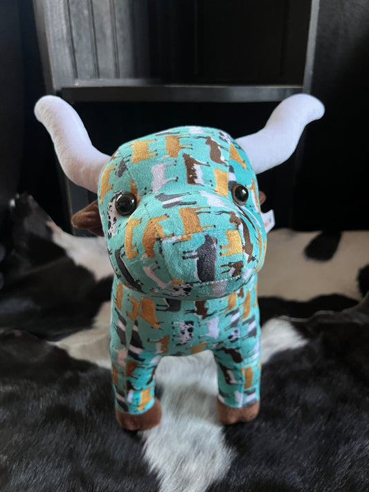 Cows Print Long Horn Plushie