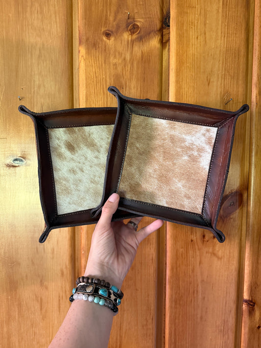 Brown Cowhide Leather Tray