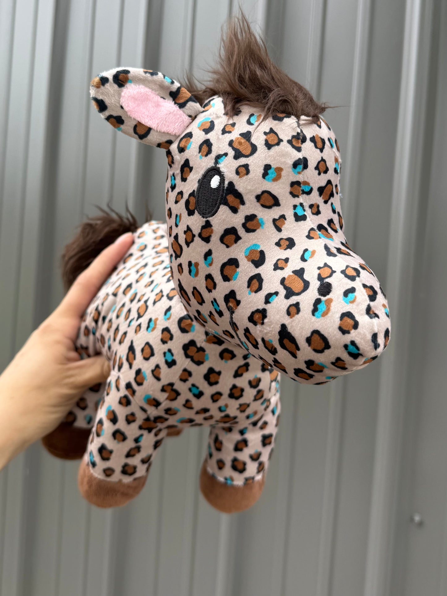 Cheetah Turquoise Horse Plushie