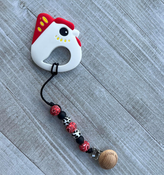 Chicken/ Bandana Teether Clip