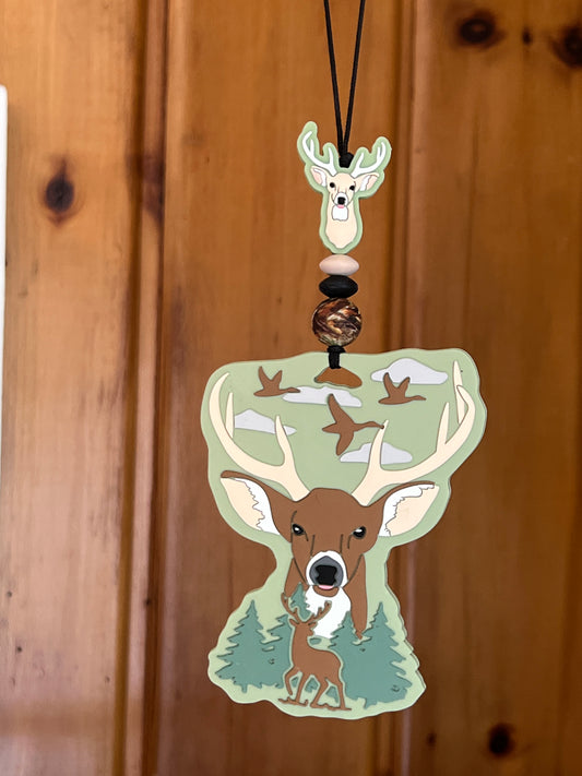 Green Deer Car Mirror Dangle