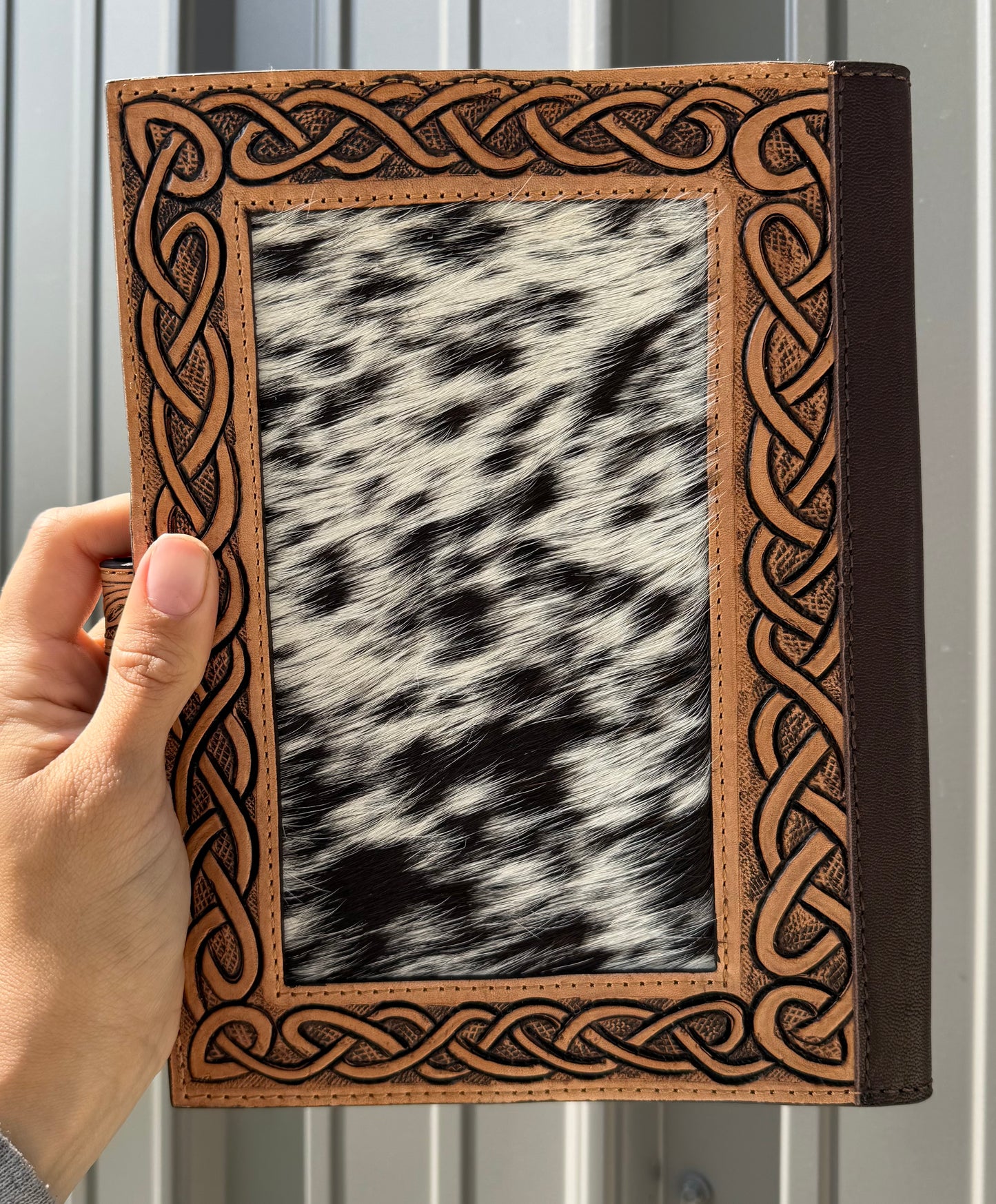 Genuine Cowhide Tooled Leather Bible Cover