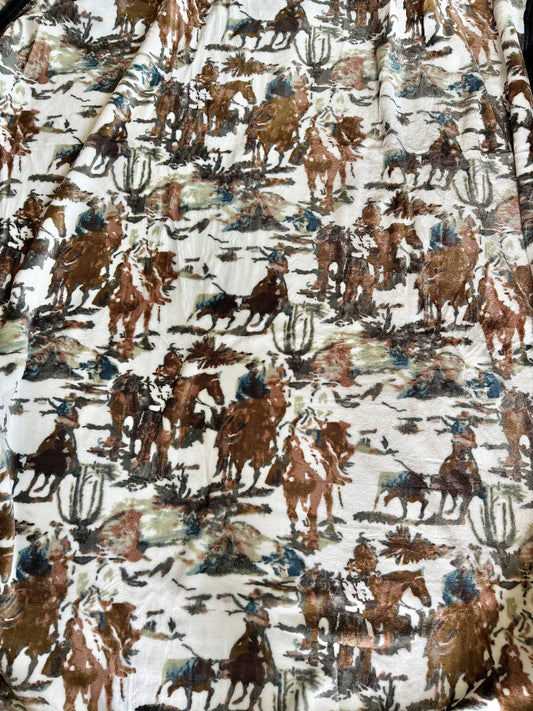 Cowboy Thick Twin Super Plush Blanket