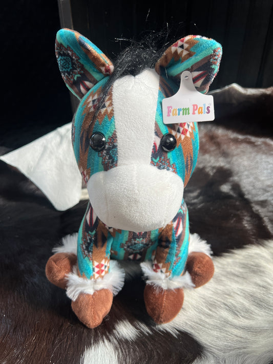 Turquoise Aztec Horse Plushie