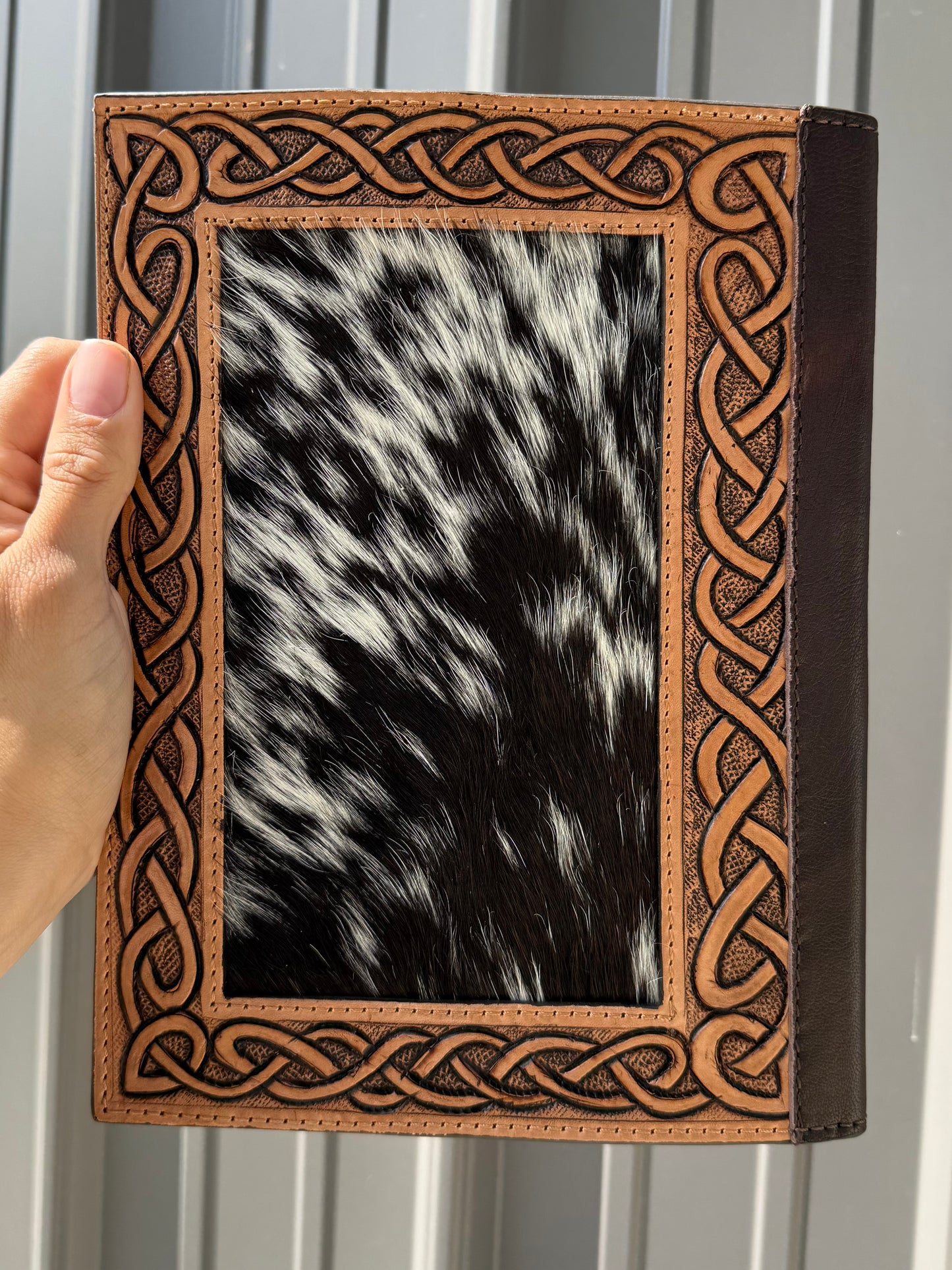 Genuine Cowhide Tooled Leather Bible Cover