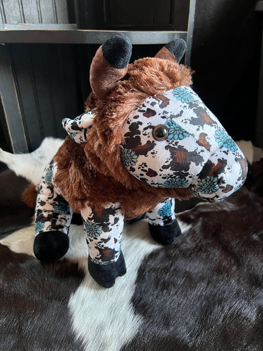 Turquoise Cowhide Concho Buffalo Plushie