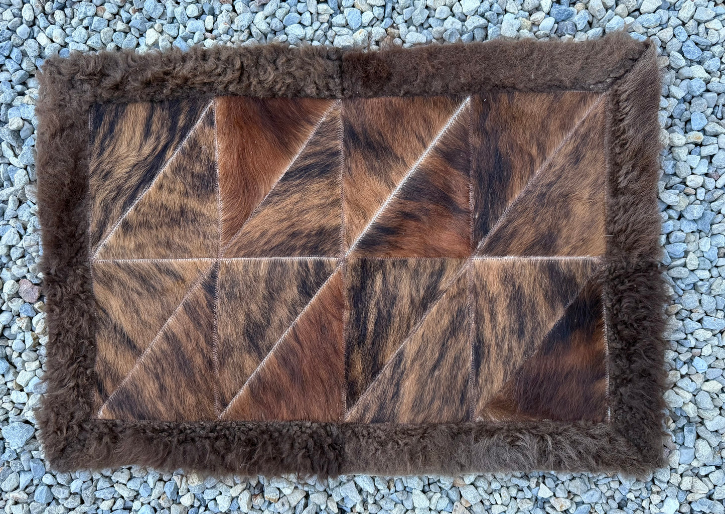 Buffalo and Brindle Cowhide Rug 2x3